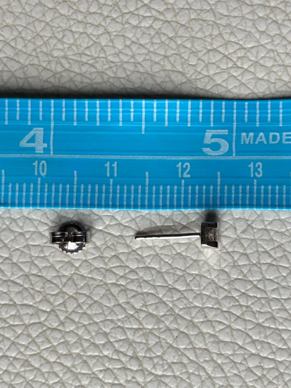 14k White Gold Diamond Stud Earrings - Picture 8 of 13